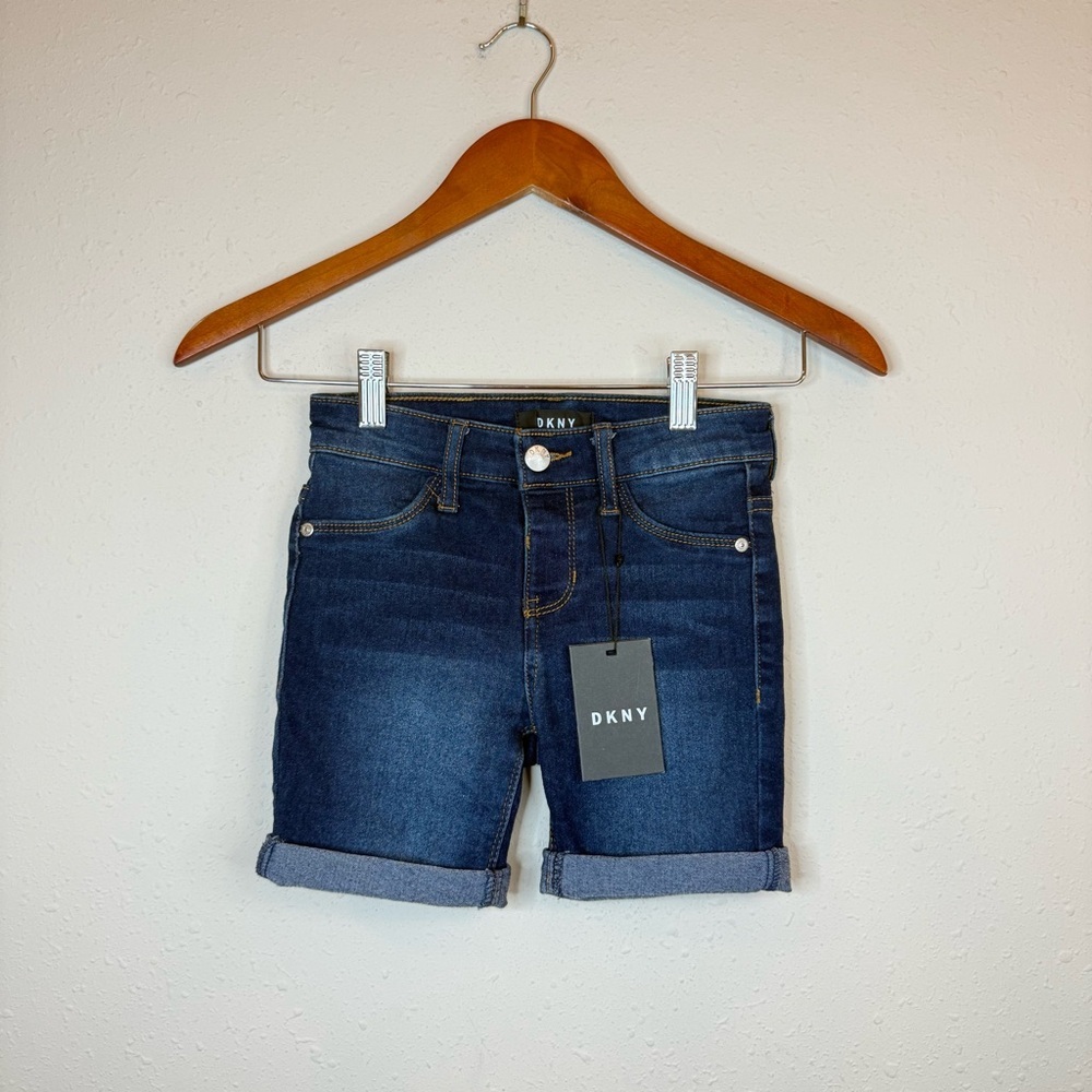 DKNY Kids Girls Indigo Denim Jean Shorts Size 7 NWT